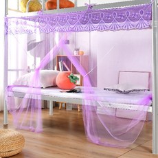 Sonio 單人床蕾絲方形蚊帳, 03 紫色