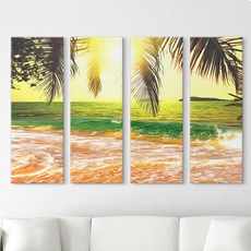 꾸밈 해질녘 해변 노프레임 액자 세트 ix359, 해질녘해변대형노프레임세트