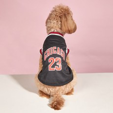 Lanboer 中大型犬芝加哥網眼T恤, 黑色