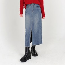 닷이프 트임 롱 데님 스커트