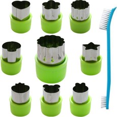 Al Kong Shop 蔬菜餅乾框架 9p + 洗滌刷套組, 綠色, 1組