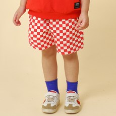 초코몽 아동용 통기성 체크 반바지