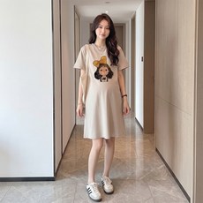 MarketA 女款夏季T恤孕婦連身裙 M263-0794