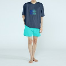 soleil 男士寬鬆版型游泳短袖 + 基本款短褲防磨衣套裝