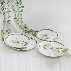 Royal Essex 木蘭骨瓷圓形盤 4入, 混合色, 4個