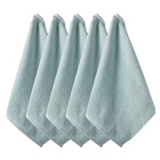 From Cotton 純棉粉彩色系素色掛環毛巾, 5個, 薄荷綠