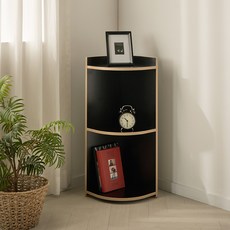 베이지메이트 콘티 슬림 모듈 사이드 선반장 방문설치, 블랙우드