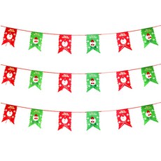 Party09 毛氈紅綠立體聖誕掛旗 3入, 混色