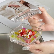 French Mars 基本款方形玻璃蓋甜點盤 MMM2708, 1個, 透明