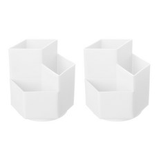회전식 다용도 펜 꽂이 정리함, 2개, 화이트