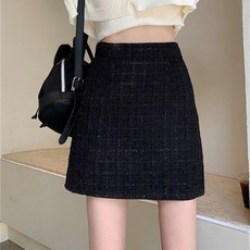 MarketA 女性簡約粗花呢迷你裙 P24FW3-A1016