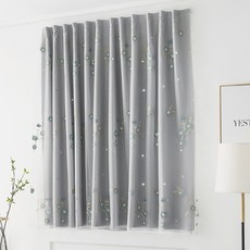 알럽홈 벨크로 미니멀 패턴 이중 커튼