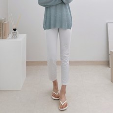 리버블루 여성용 냉감 통기성 쿨링 스판 허리 밴딩 일자핏 슬랙스 팬츠