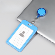 Goems 易拉扣名牌 姓名牌 7 x 11.2 cm, 2個, 天藍色直式