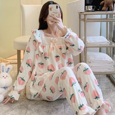 마켓에이 여성용 스퀘어넥 러블리 수면잠옷 상하의 세트