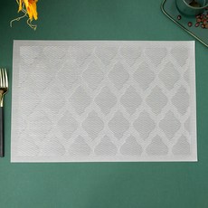 라이프핏 유럽식 PVC 테이블 매트 4p, 실버, 45 x 30 cm