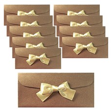 2Youngdesign 蝴蝶結裝飾紅包袋 金色, 10入, 古銅色