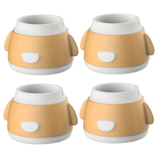 고민고밍 귀여운 소음방지 커버 라운드 4p, 4개, 옐로우 화이트