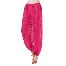 마켓피아 여성용 밸리댄스 스팽글 쉬폰 팬츠