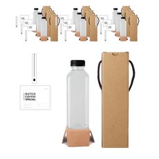 方形荷蘭PET容器500+黑蓋+盒子+N9貼紙套組, 10組