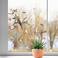 MarketA 鳥與蝴蝶室內裝飾窗戶貼紙, 混色