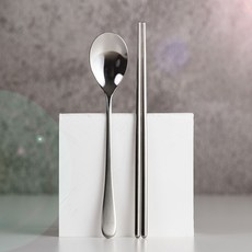 RAONNURI ERGO成人餐具組, 單色, 湯匙 4入+筷子 4入