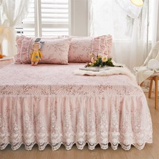 러빙랩 로사드 순면 레이스 누빔 침대커버 스커트