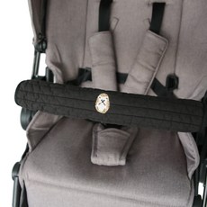 맘스포유 M4U 패브릭 100수 누빔 자수 유모차 안전바 커버, 블랙 도리, 1개