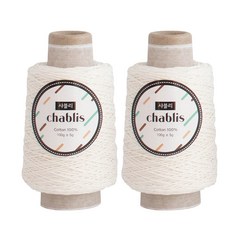 yarna 샤블리 콘사 뜨개실 100g, 101 화이트, 2개 101 화이트, 2개