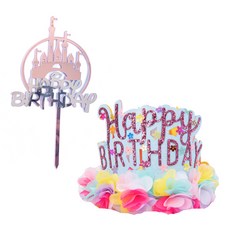 Market Sensation Princess Tiara 生日頭帶蛋糕裝飾套組 7 型, 隨機發貨, 1套