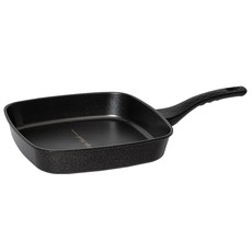 QUEEN SENSE Premium Edge系列單柄黑色大理石塗層方型平底鍋 電磁爐適用, 28cm, 1個