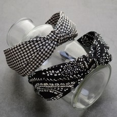 HANNAL RIBON 圖紋扭結造型髮箍 2個入