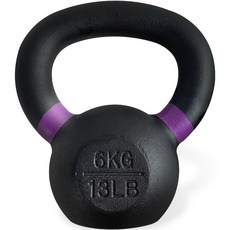 Befit 高級鑄鐵壺鈴, 1個, 6kg, 紫色