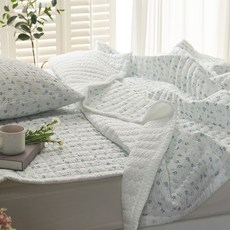 gBEDDING Little Leaf泡泡紗夏季薄被, 藍色