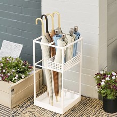 Piramoni 鐵製室內設計雨傘架, 1個, 白色