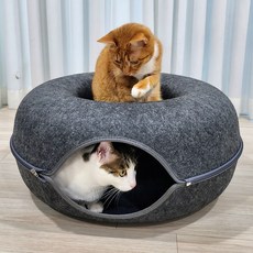 MAAH 貓咪隧道甜甜圈屋超大型躲貓貓屋, 1個, 深炭灰色