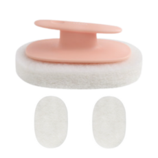 퀵살림 주방용 디쉬 깔끔 세척가능 스펀지 수세미 핑크 14 x 9 x 5.5 cm + 추가 스펀지 2p 세트, 1세트