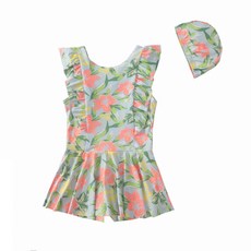 VIVO BINIYA 女童款荷葉邊連身泳衣