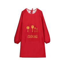 Booth Market 防水防油護臂圍裙 中, 紅色, 1個