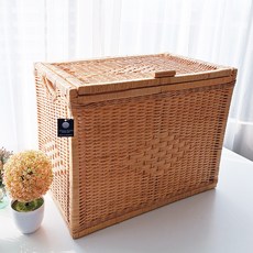 메종인다라탄샵 필 라탄바구니 중형 F104M, 네추럴 베이지, 1개