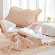 Yesbedding 法式荷葉邊泡泡紗棉質夏季被寢具組