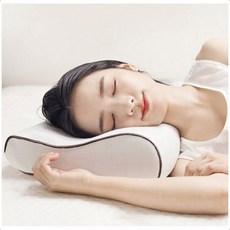 記憶棉頸椎枕 + 枕套套組, 白色, 1套