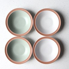 그린들리 도자기 클레이 찬기 소 4종 세트, 세이지그린, 세이지그린, 화이트, 화이트, 1세트