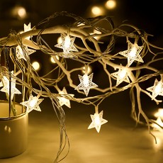 Dometopia LED星星燈串 80燈 10m 暖色, 燈泡色, 1個, 透明（電線)、暖色（燈泡)