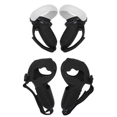 DAEHAN 適用於 Oculus Quest 2 Beatsaber 控制器矽膠套手腕手套錶帶黑色, OQ-005, 1個