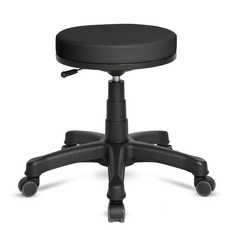 체어포커스 원형 스툴 R100 블랙다리, 블랙, 1개