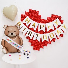 PARTYSHOW 拍照區大愛心氣球生日肩帶派對套組, 1套, 混合顏色