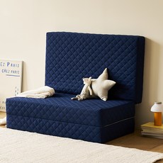 이룸홈 탄탄한 3단 접이식 침대형 매트리스, 딥블루, 15cm