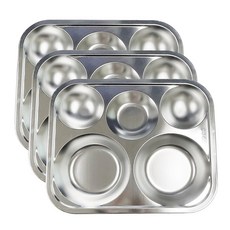 Hoga不鏽鋼方形餐盤 3個, 單色