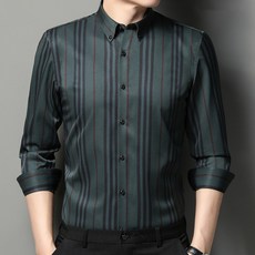 남성용 알럽홈 중년 스트라이프 셔츠